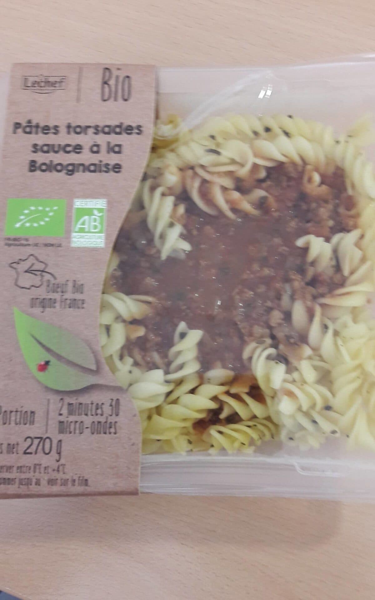 Lechef pâtes torsades à la bolognaise packshot