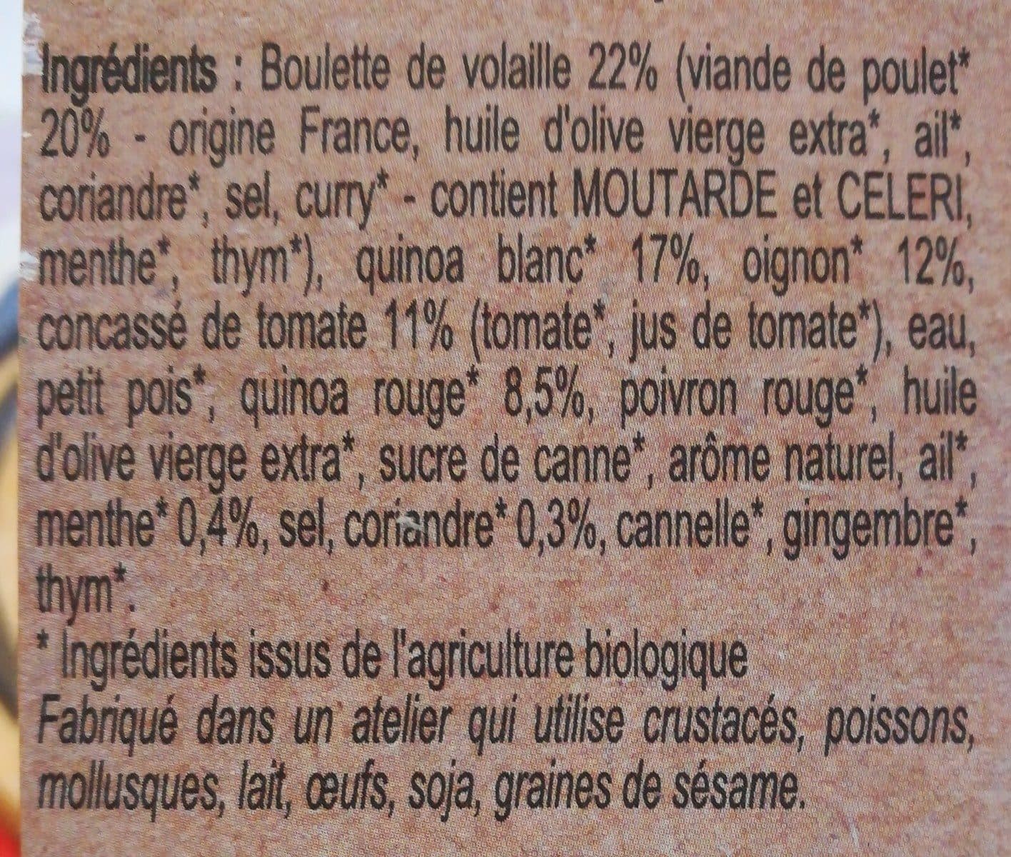 Lechef boulettes de poulet à l'orientale et quinoa packshot