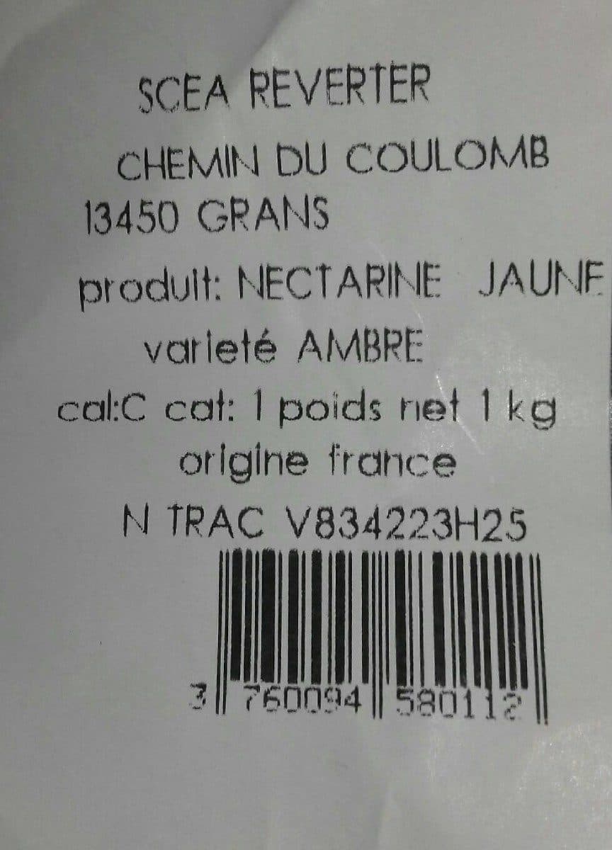 Open Food Facts nectarine jaune packshot