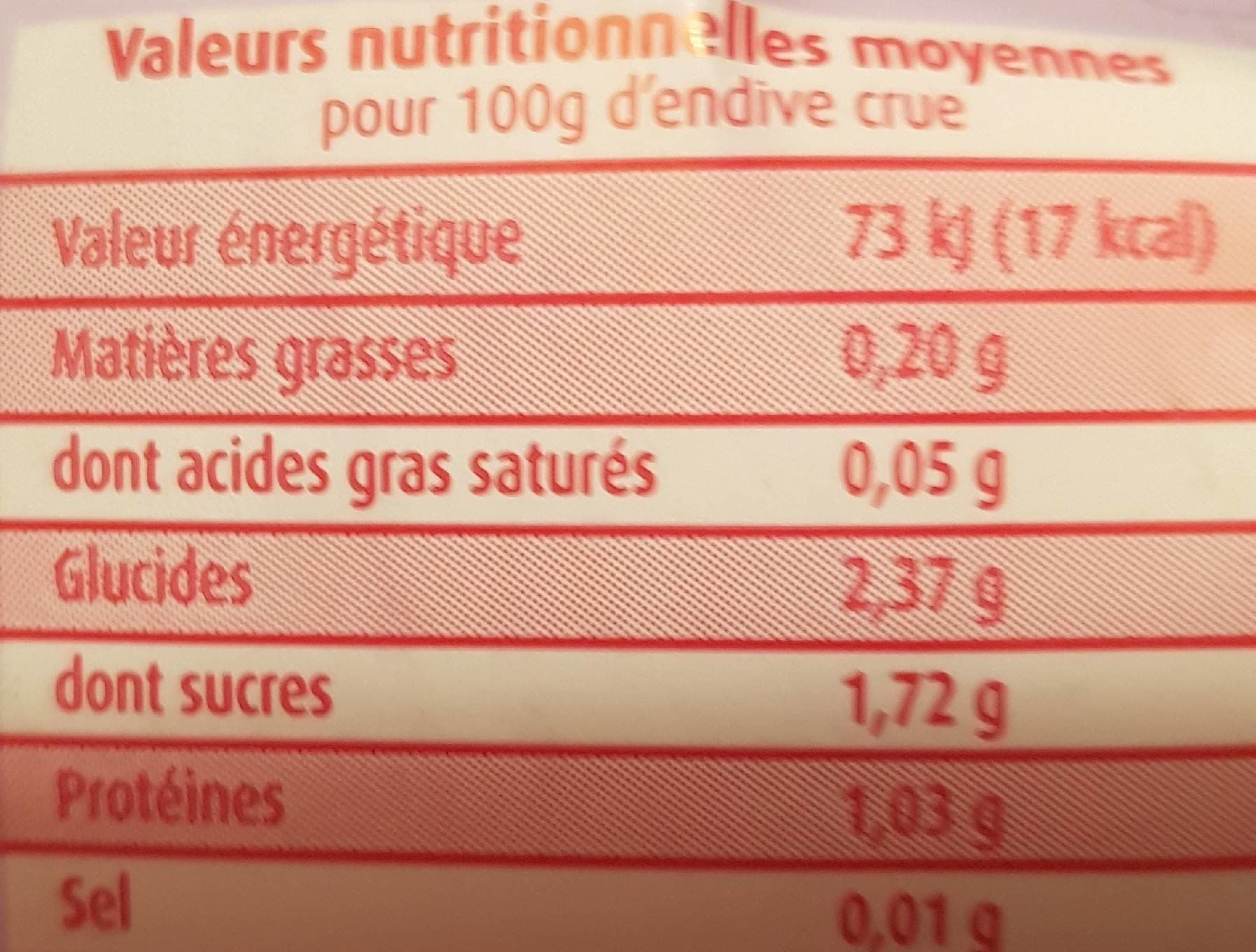 Perle Du Nord Endives Rouge Perles Du Nord, Spécial Salade x4 packshot