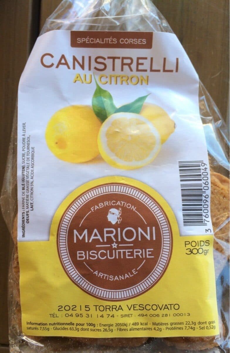 Open Food Facts Canistrelli au citron packshot