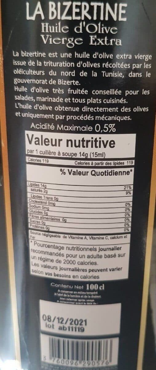 La Bizertine Huile d'olive Vierge Extra packshot