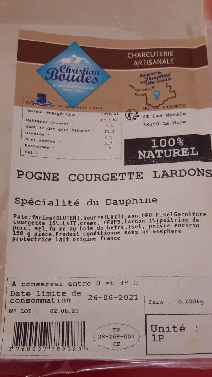 Open Food Facts Pogne courgettes lardons packshot