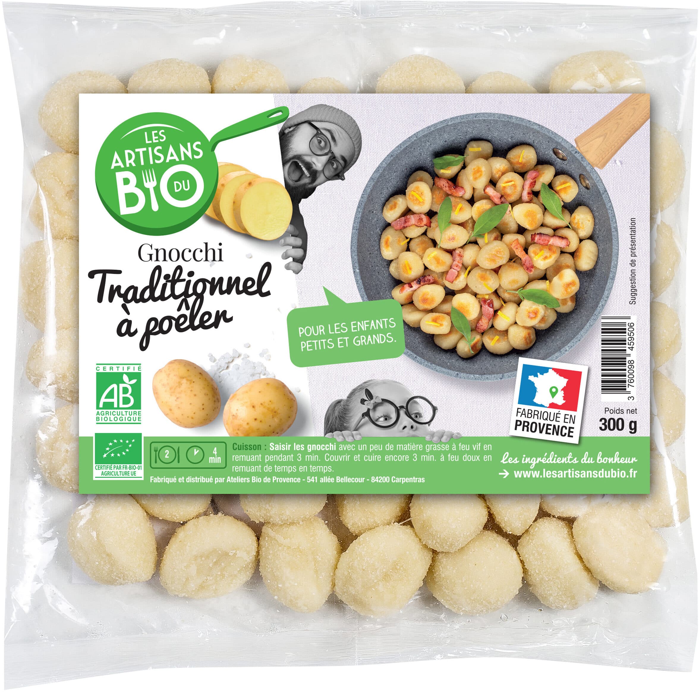Les artisans du bio Gnocchi traditionnel à poêler BIO 300g packshot