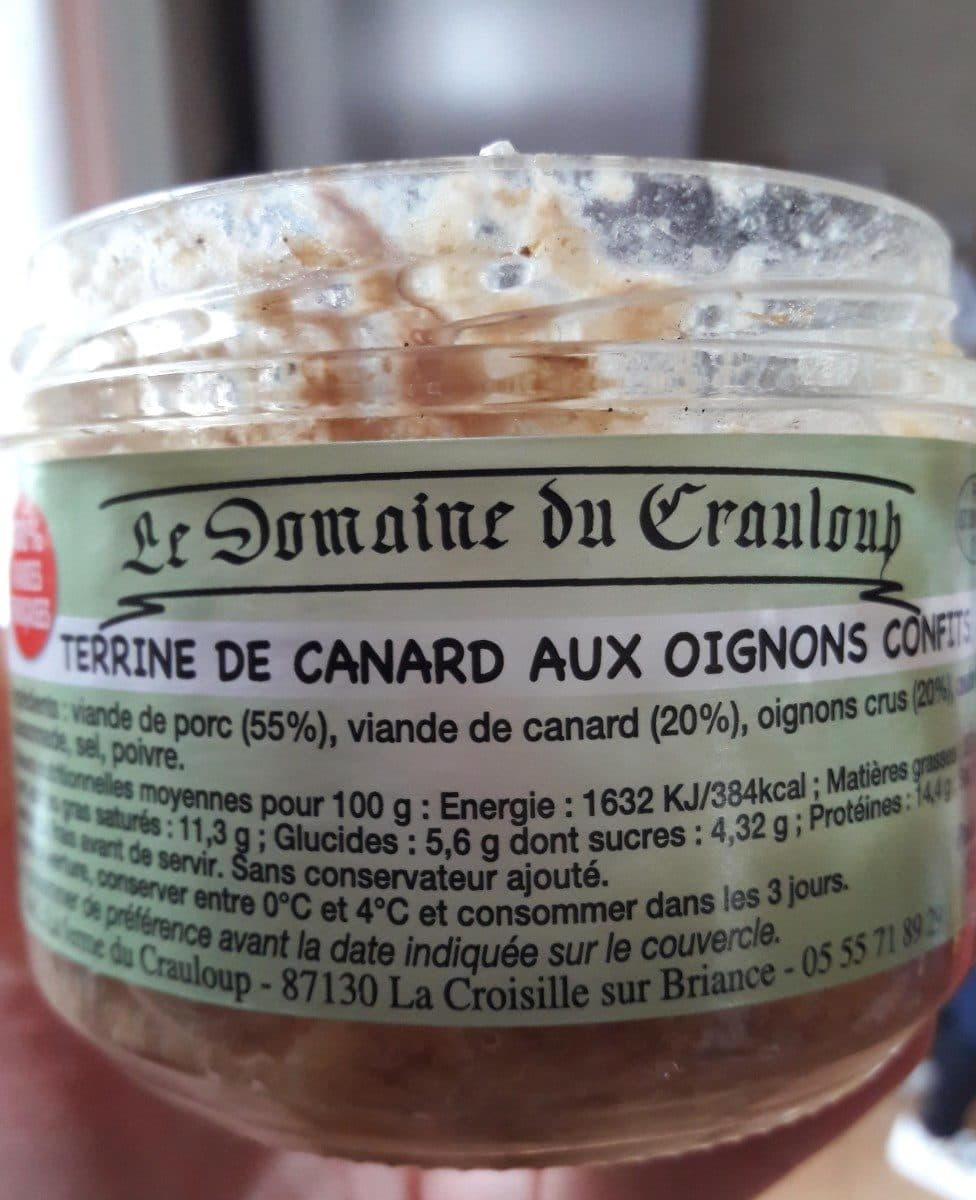 Le Domaine de Crauloup Terrine de canard aux oignons confits packshot