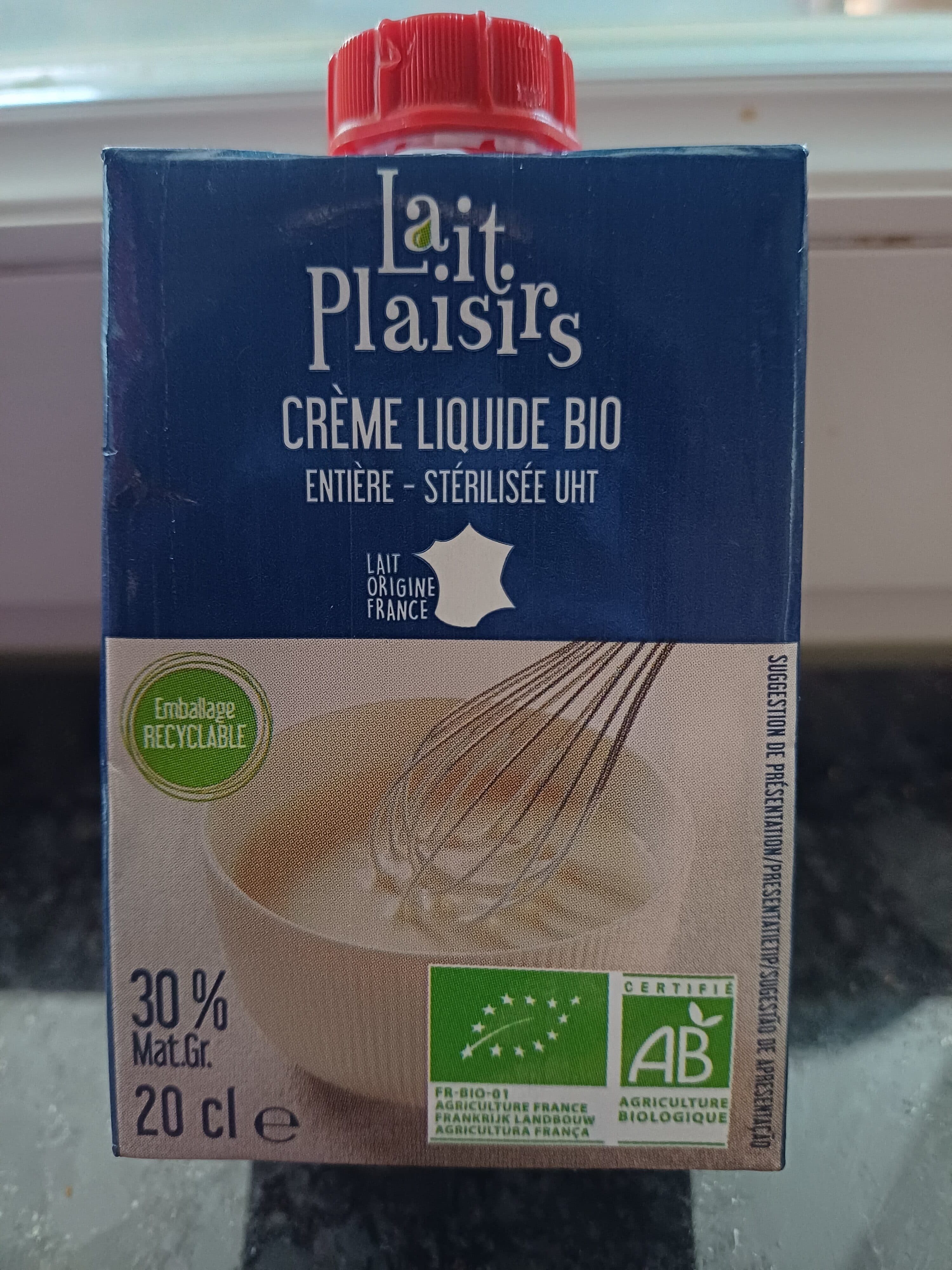 Lait plaisirs Crème liquide bio packshot