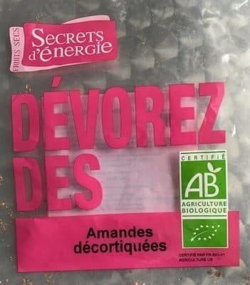 Secrets d energie AMANDES DECORTIQUEES packshot