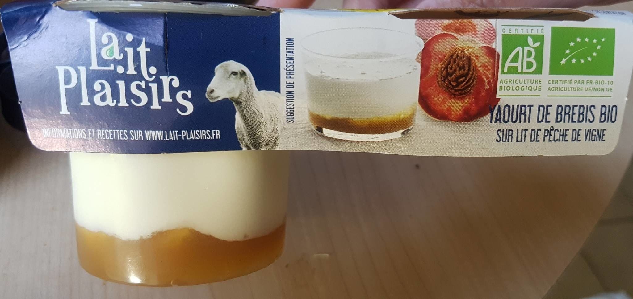 Lait plaisirs Yaourt Au Lait Entier Brebis Peche Vigne packshot