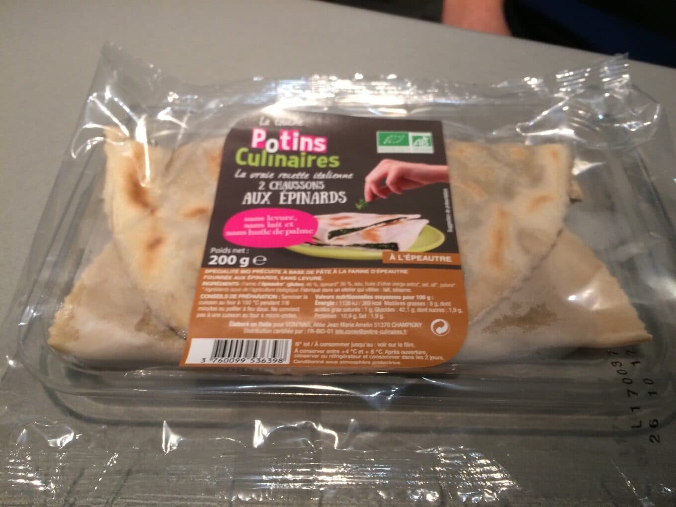 Potins Culinaires Chaussons épinards packshot