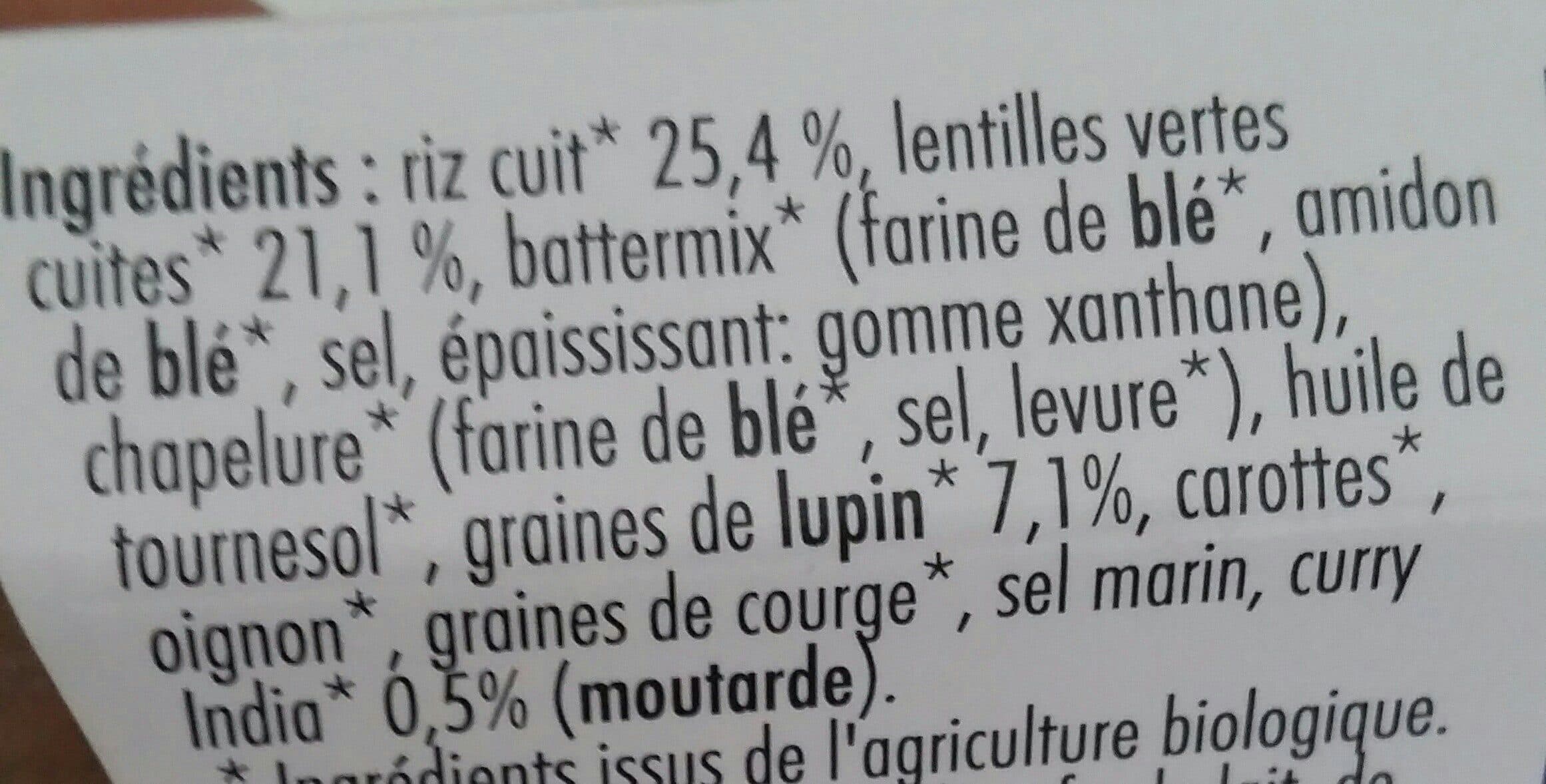 Pronatura Panés de lentilles vertes et curry packshot