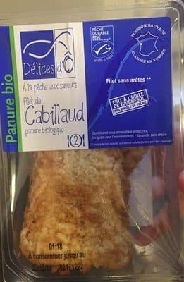 Delices D’O Filet de cabillaud panure biologique packshot