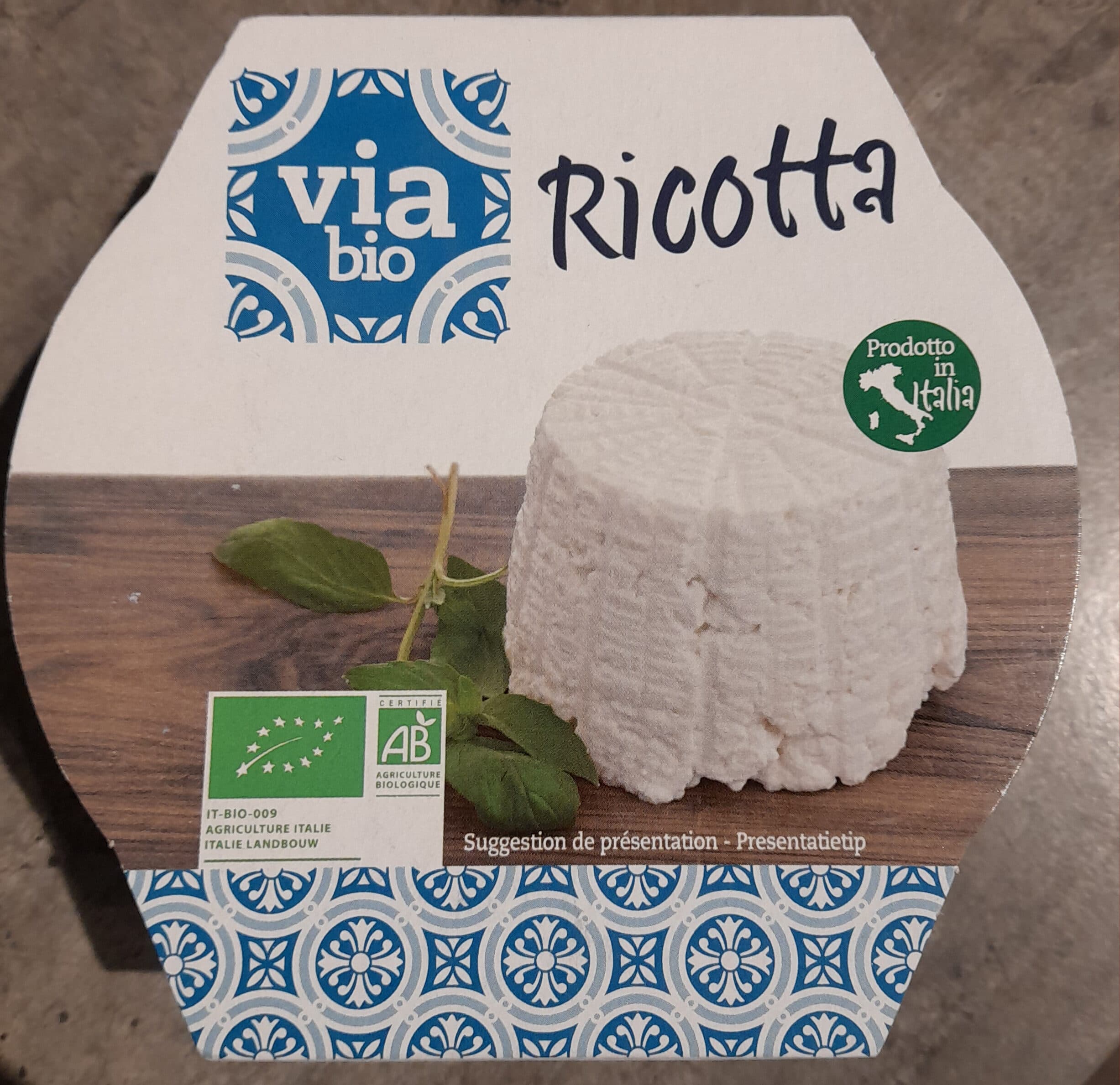 Via Bio Ricotta packshot