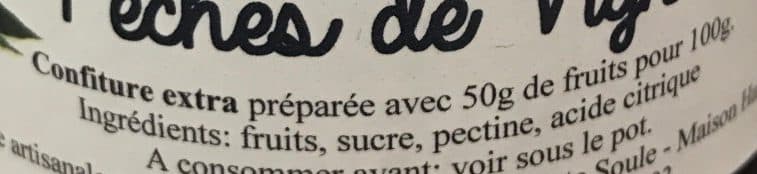 Les Confitures de Haute Soule Confiture de pêche de vigne packshot