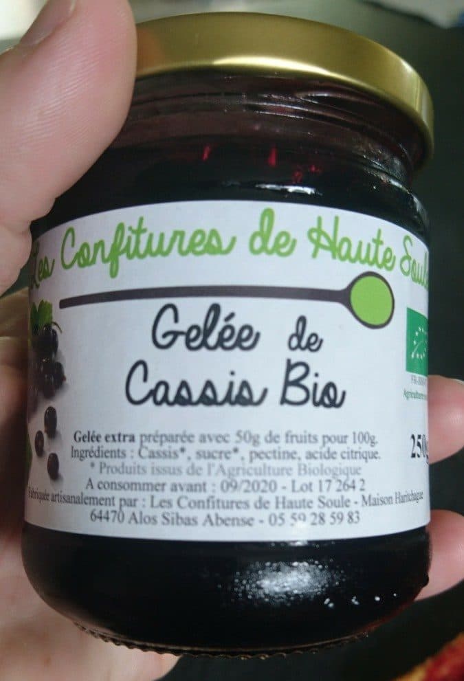 Les Confitures de Haute Soule Gelée de cassis bio packshot