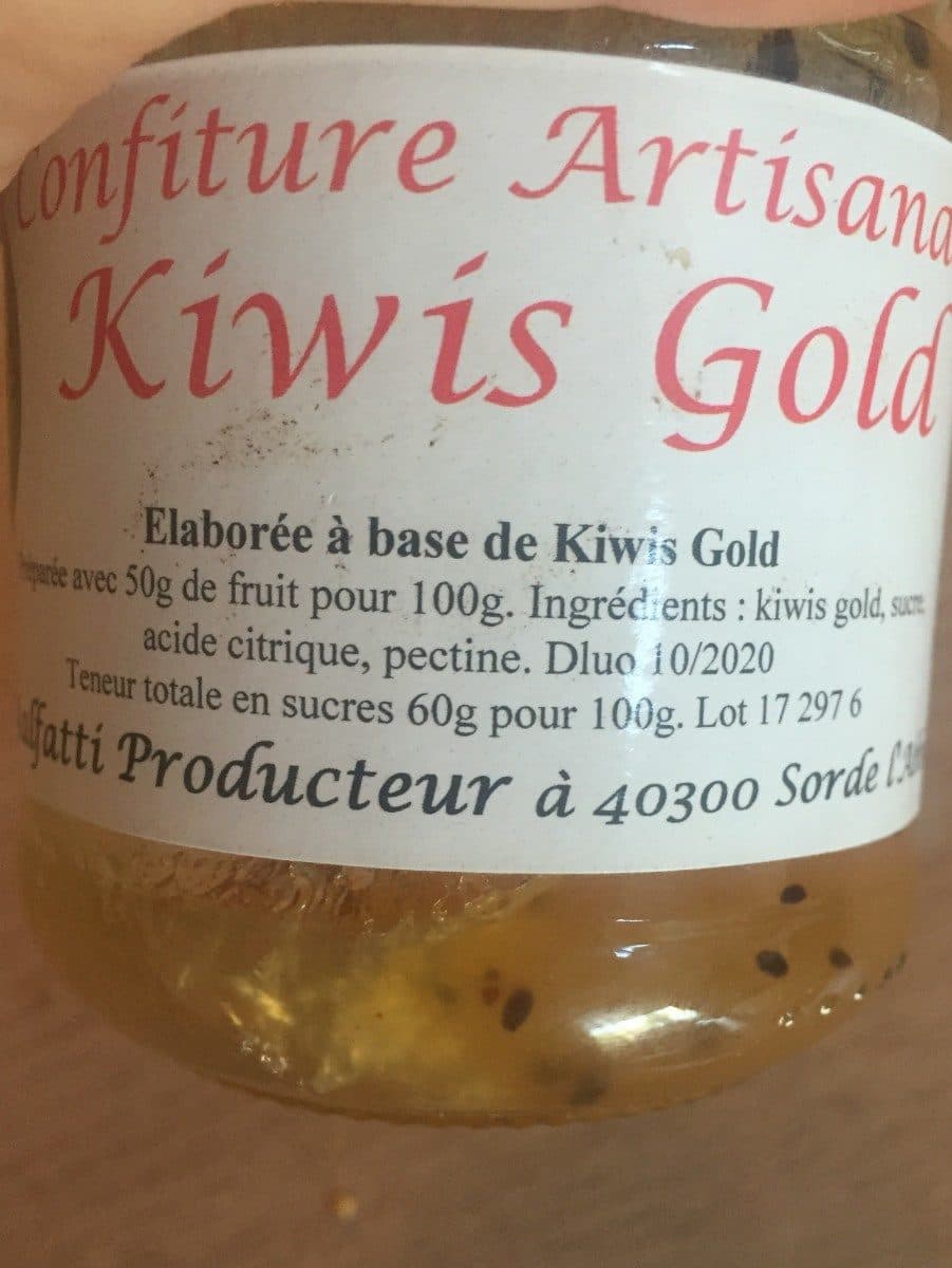 Open Food Facts Confitures artisanale Kiwis Gold packshot