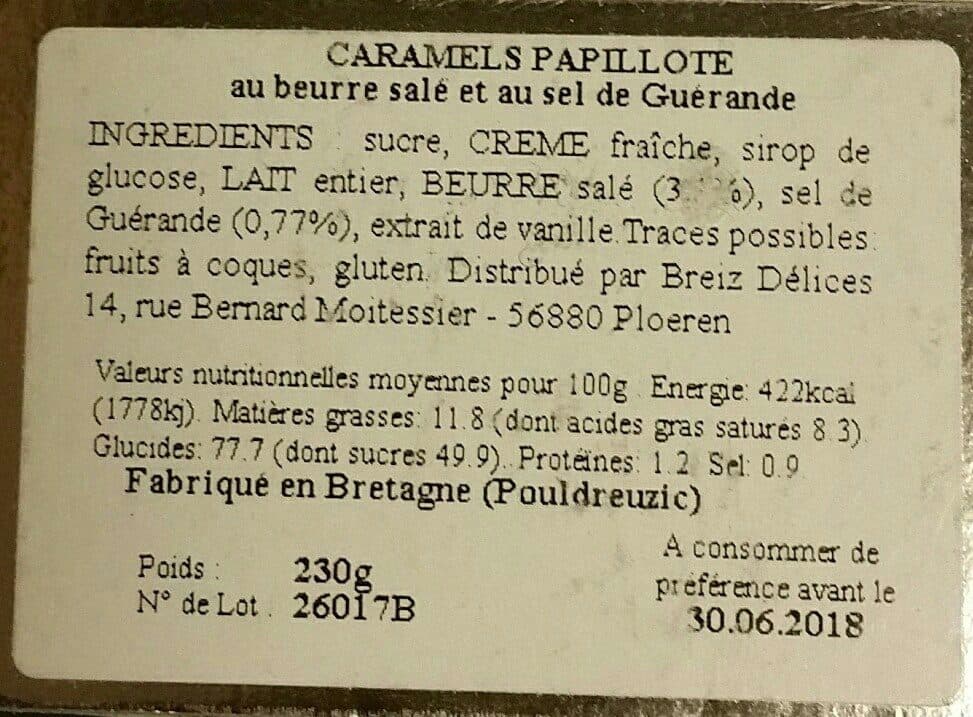 Open Food Facts Le caramel au beurre salé et au sel de Guérande packshot