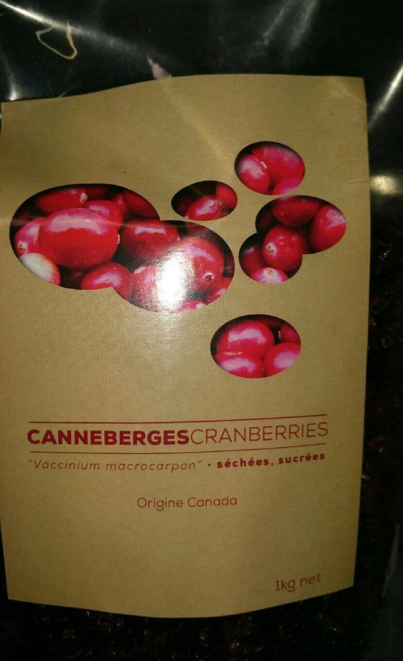 Importation CANADA par ADDUCO Canneberges Séchées Sucrées packshot