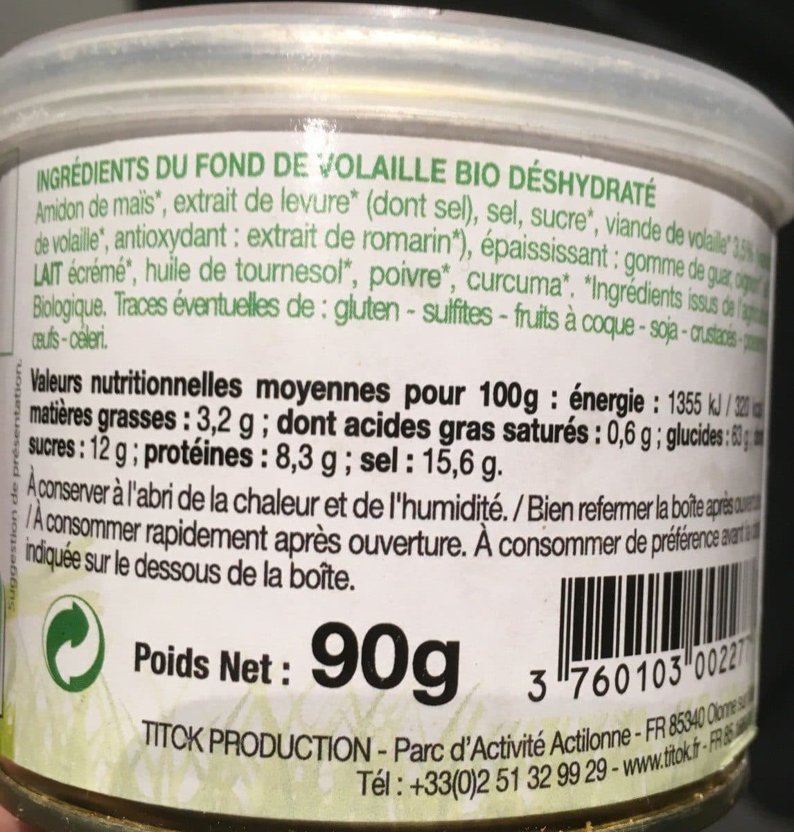 Open Food Facts Fond de volaille packshot