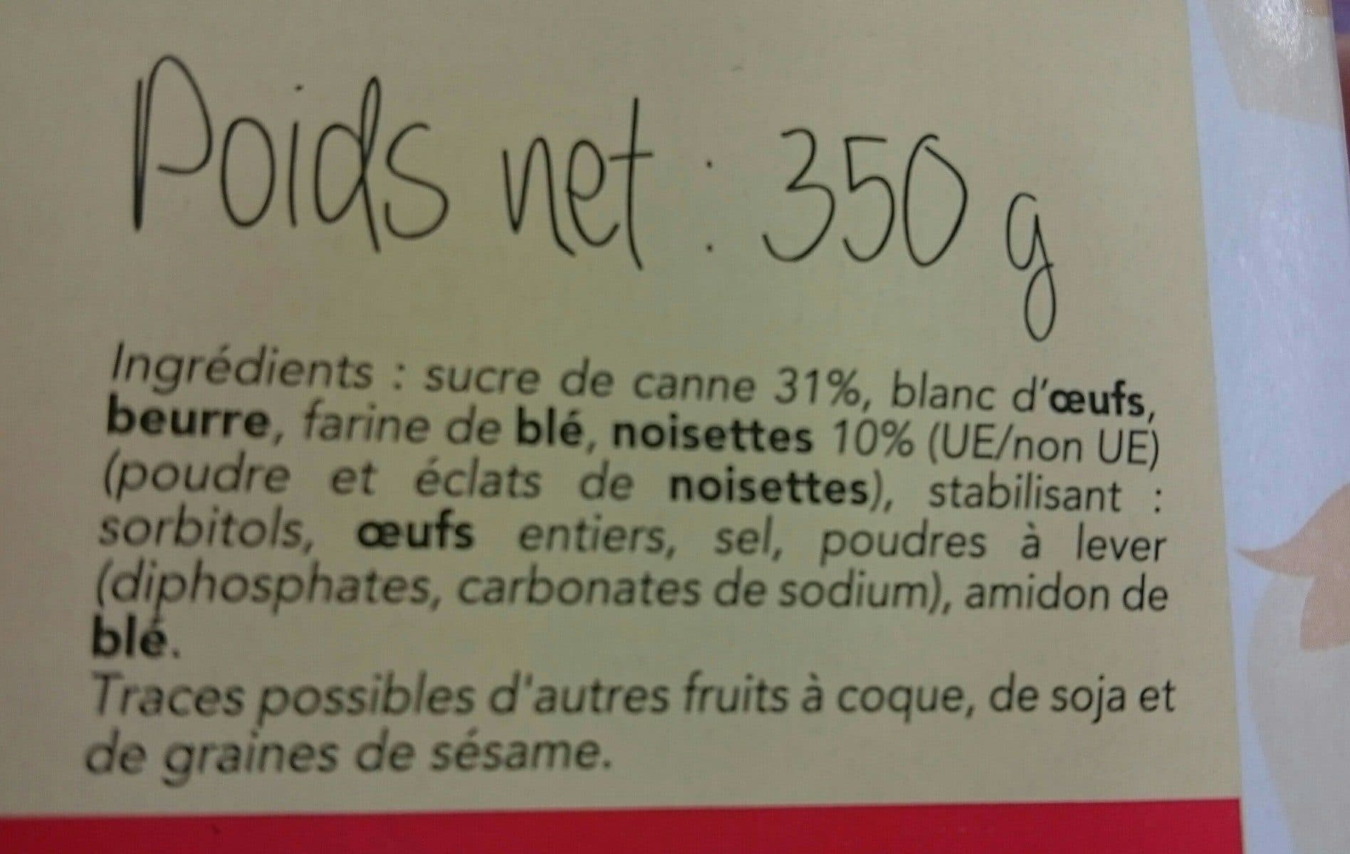Open Food Facts Moelleux creusées aux noisettes packshot