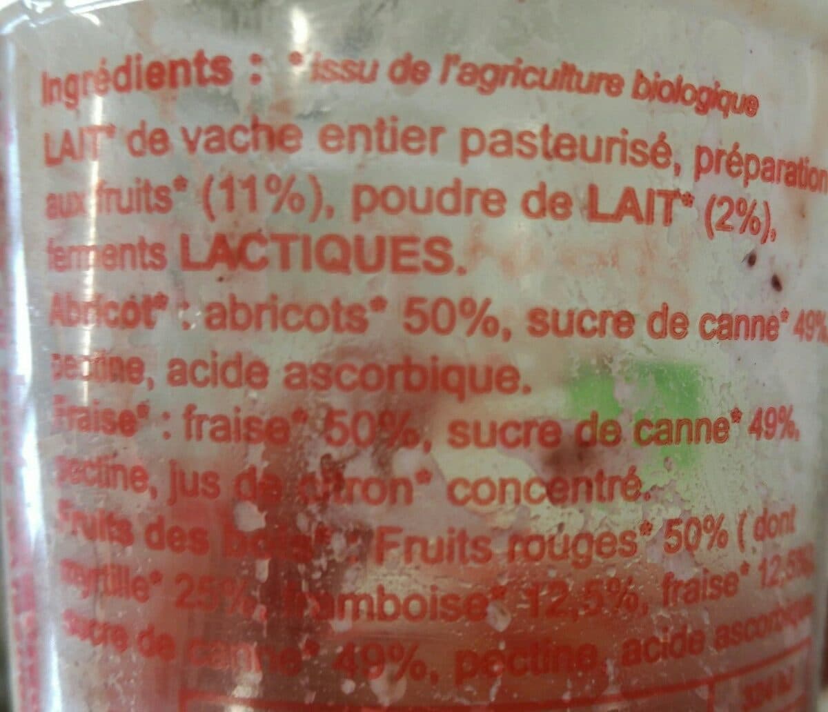 Open Food Facts Yaourt bio aux fruits packshot