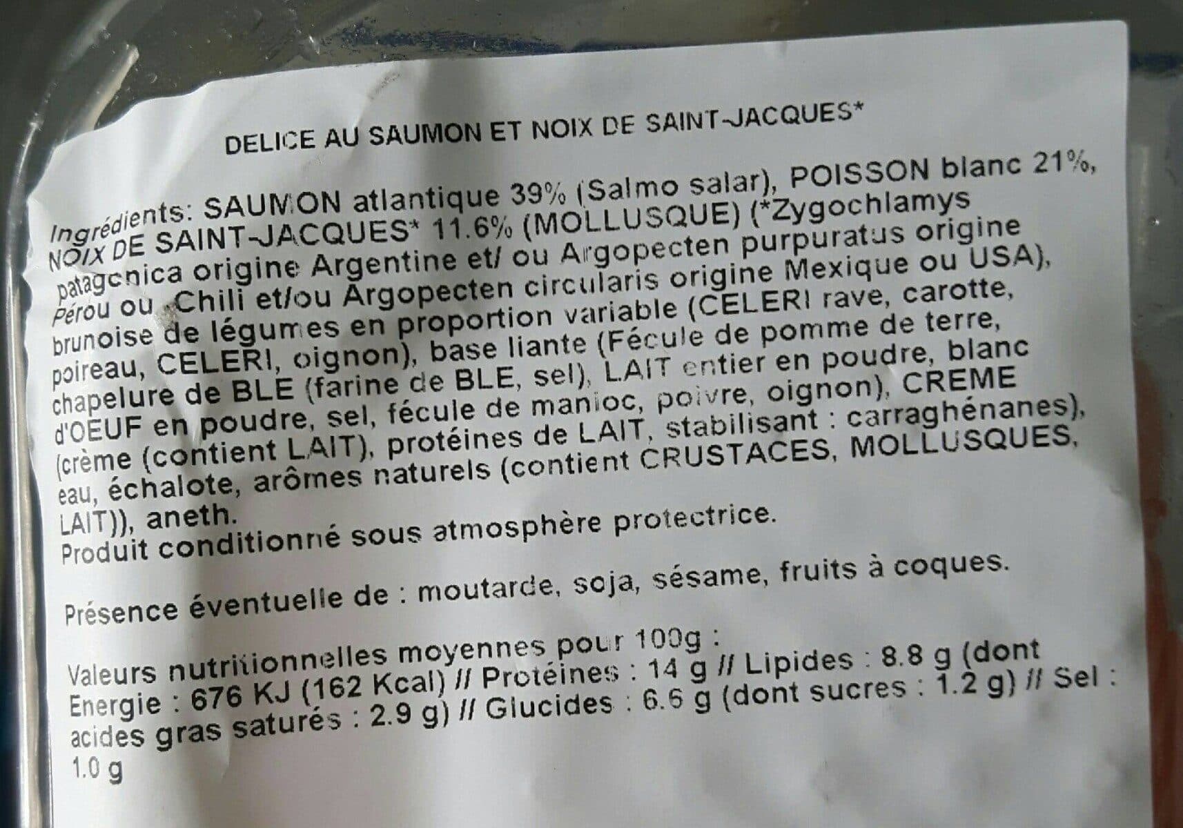 Open Food Facts Délice au saumon et noix de St Jacques packshot
