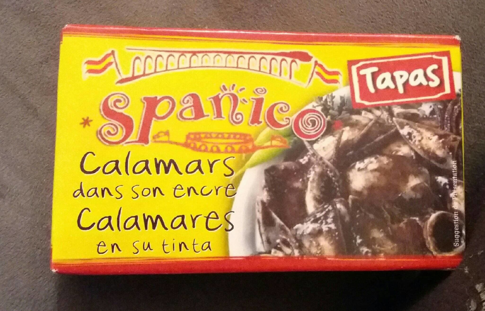 Spanico Calamars dans son encre SPANICO, boîte de packshot