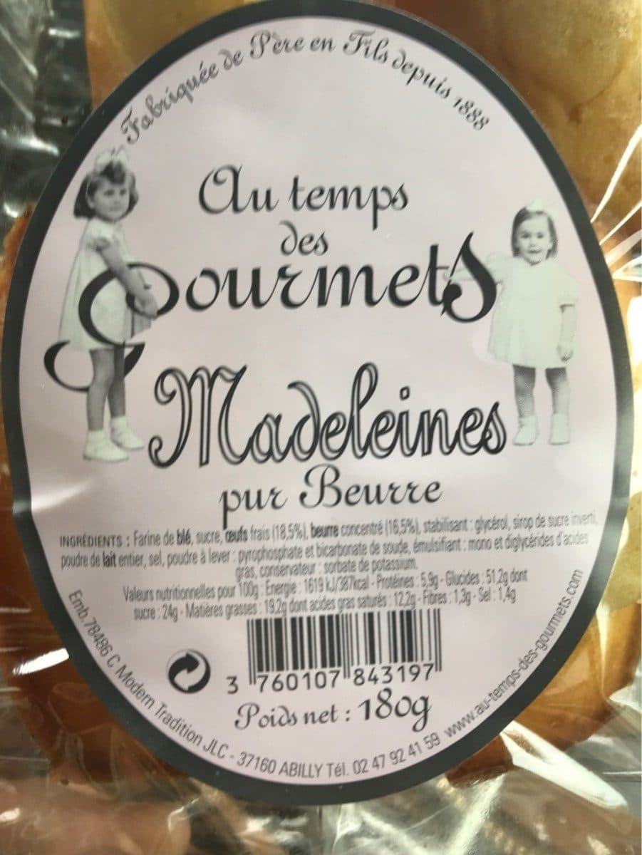 Au Temps des Gourmets Madeleines Pur Beurre packshot