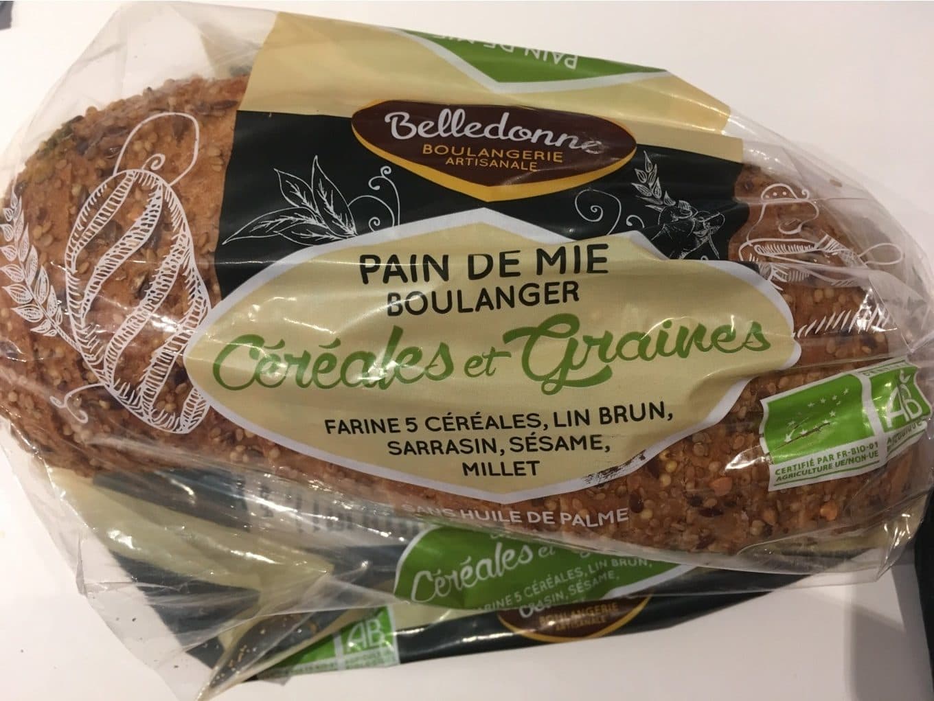 Belledonne Boulangerie Artisanale PAIN DE MIE CEREALES ET GRAINES packshot