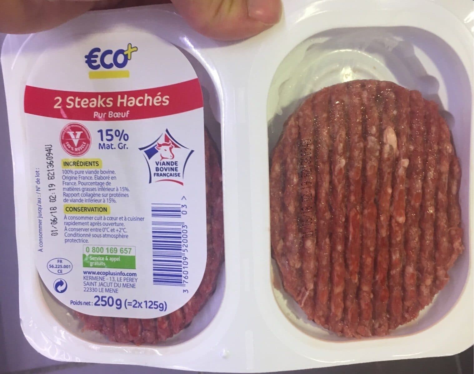 Eco+ Steack Haché 15% MG packshot