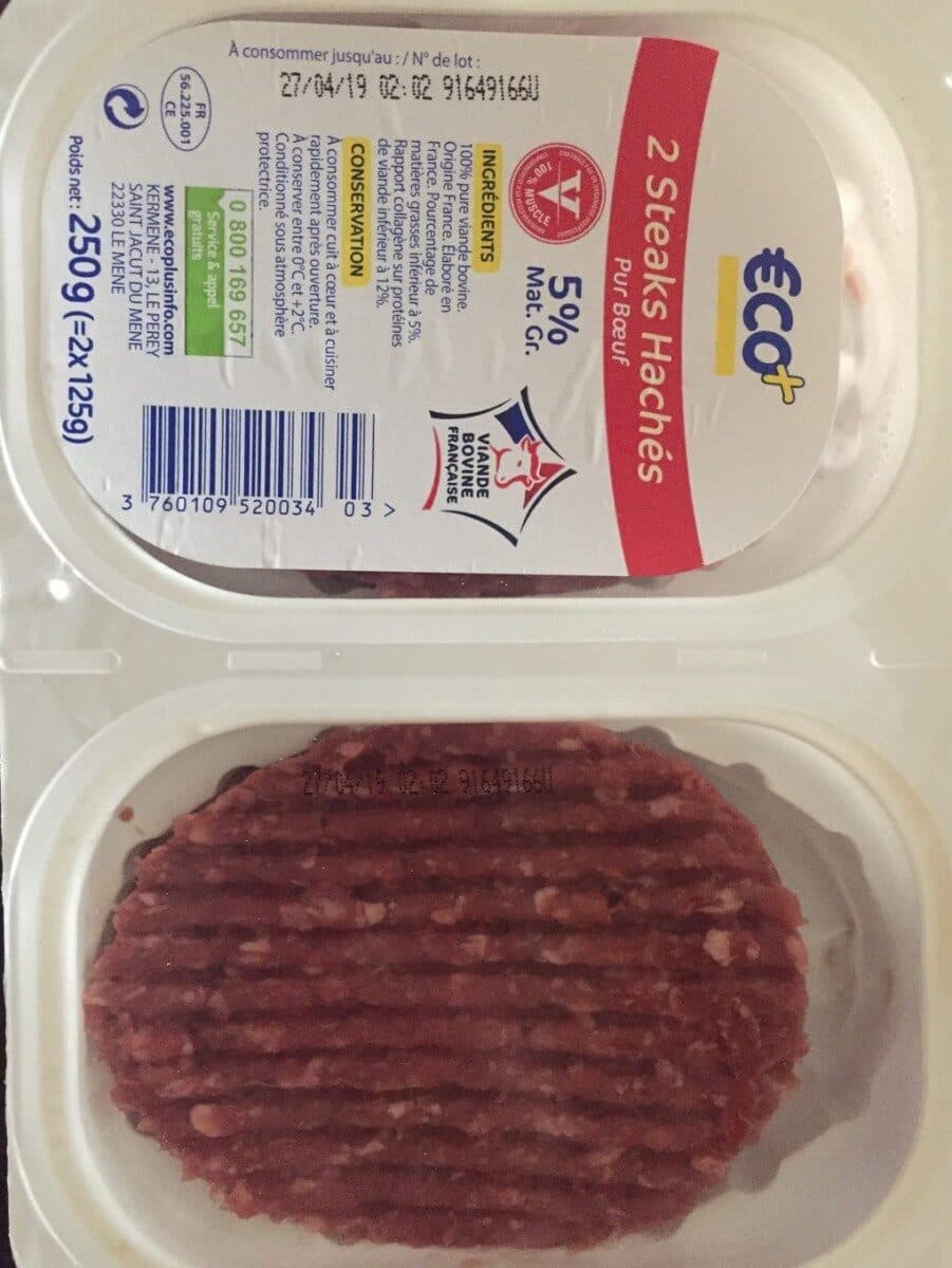 Eco+ Steak Hachés Pur Boruf packshot