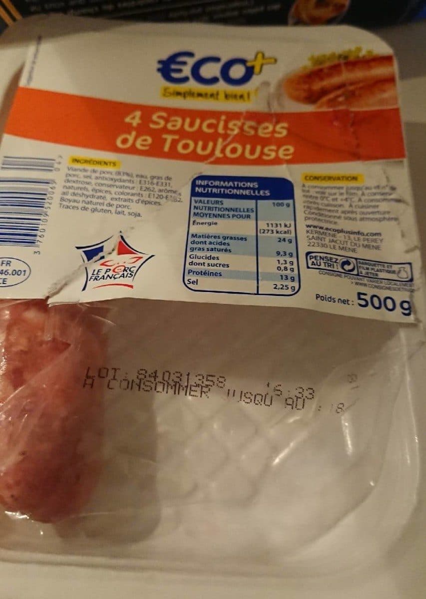 Eco+ 4soucisses de Toulouse packshot