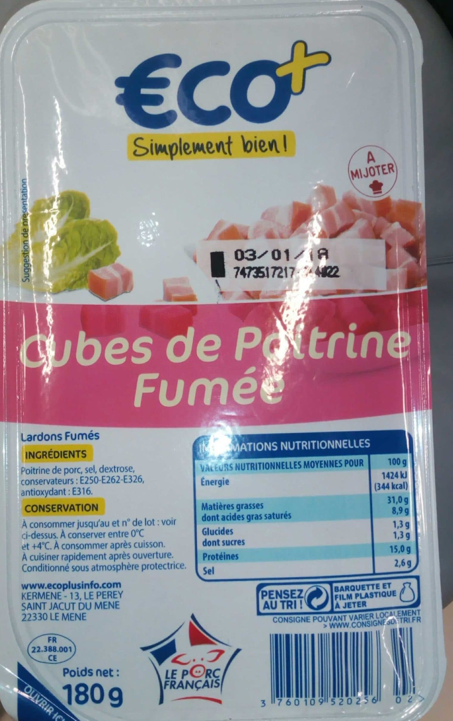 Eco+ Cubes de Poitrine Fumée packshot