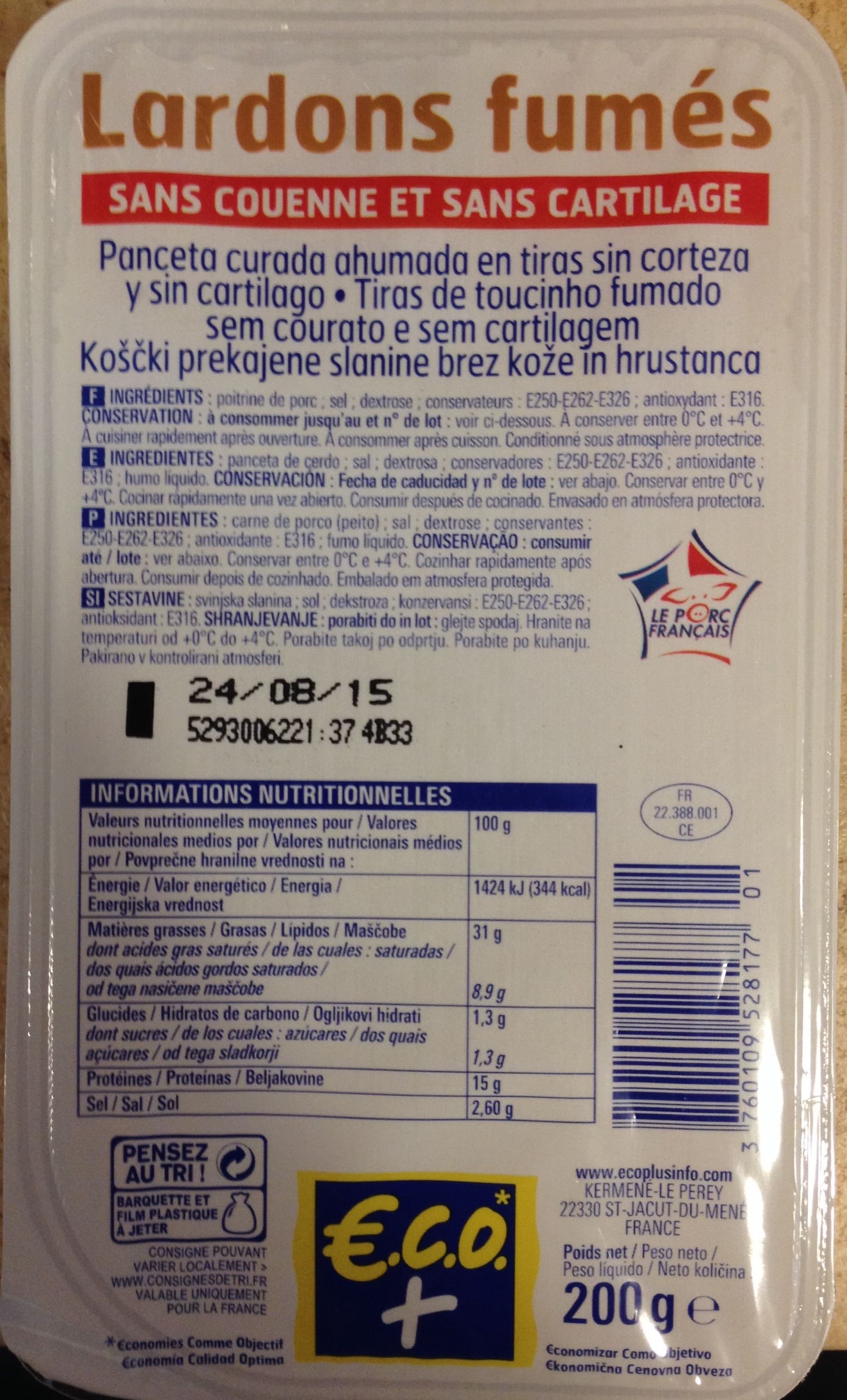 Eco + Lardons fumés packshot