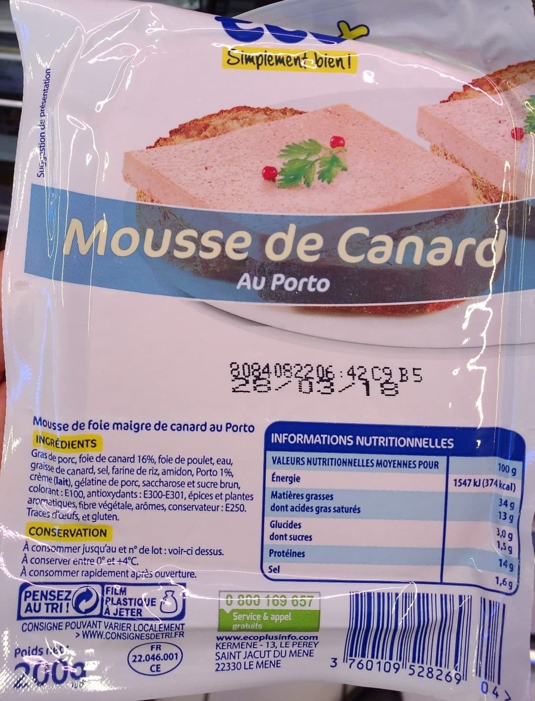 Eco+ Mousse de canard au Porto packshot