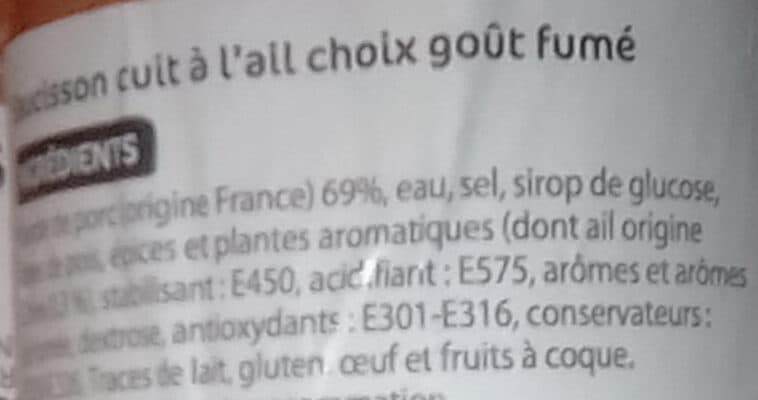 E.Leclerc Saucisson Cuit A L'Ail - Gout Fumé packshot