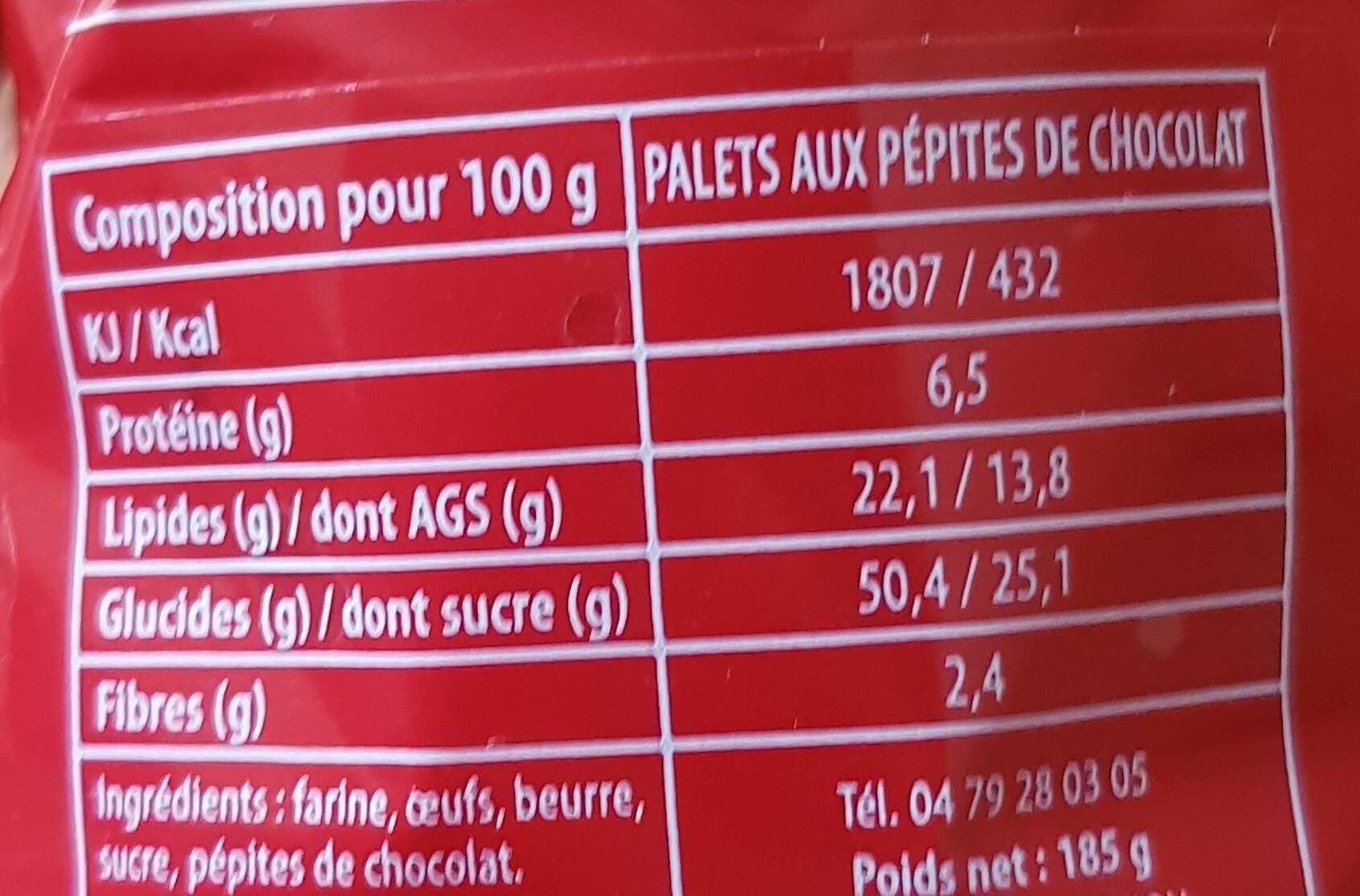 Open Food Facts Palet aux pépites de chocolat packshot