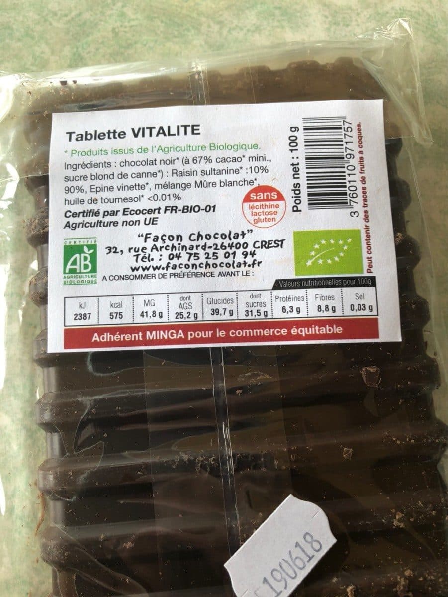 Open Food Facts Tablette VITALITE packshot