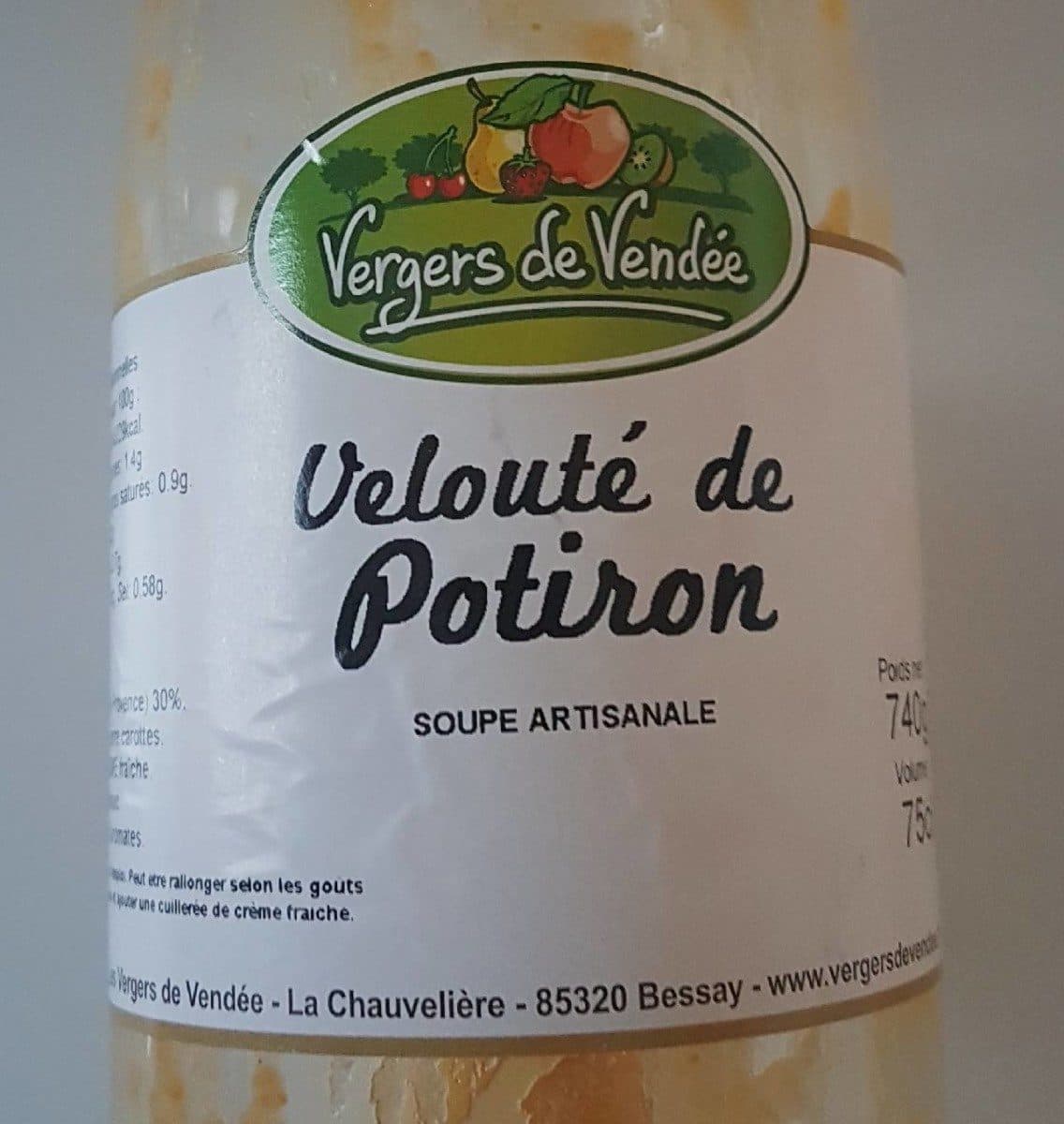 Vergers de Vendée Velouté de potiron packshot
