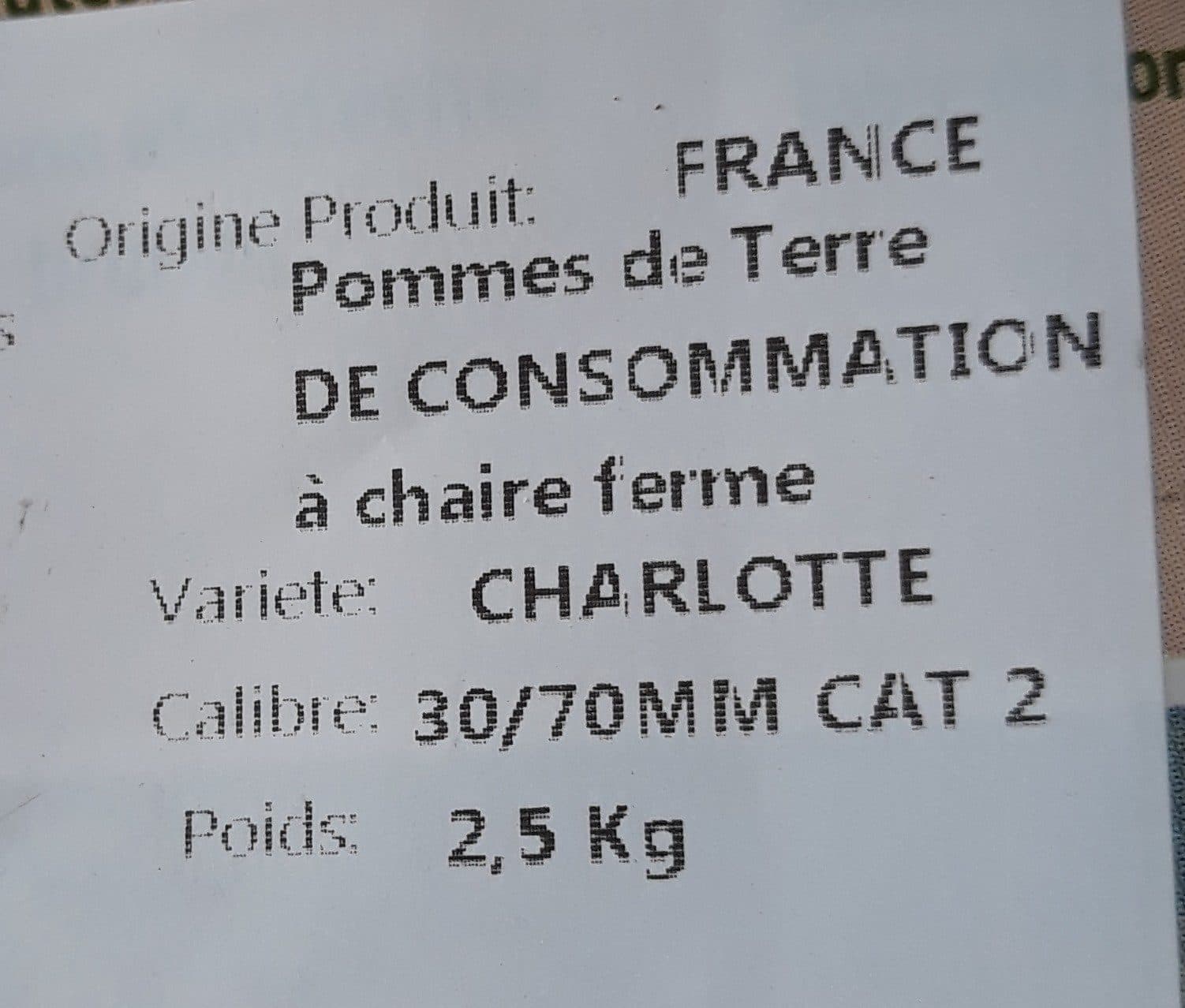 SARL Le Clos Des Bouisses - Gordes (84) Pomme De Terre (charlotte) packshot