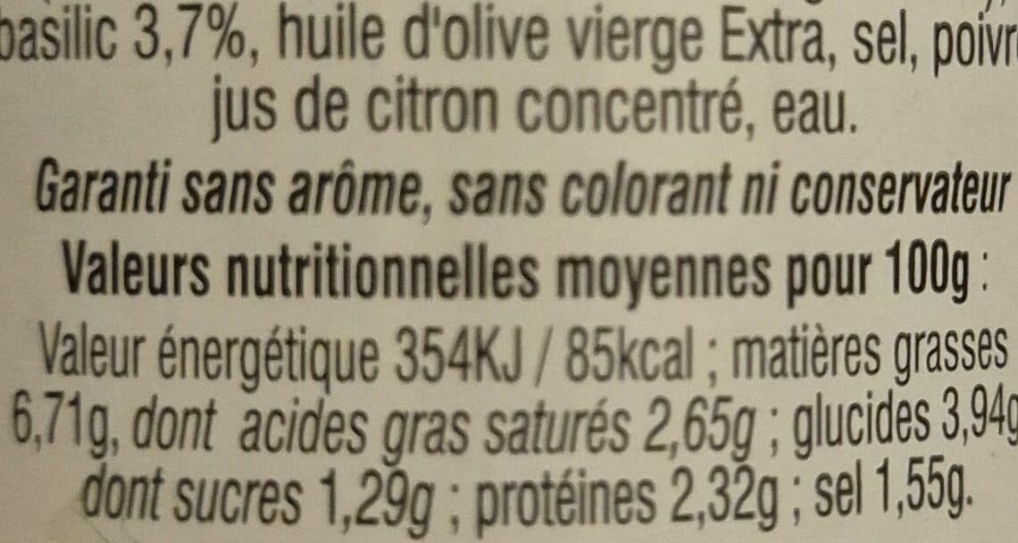 Open Food Facts Artichaut au basilic packshot