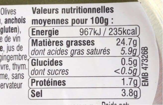 Open Food Facts Olive concassées à la provençale packshot
