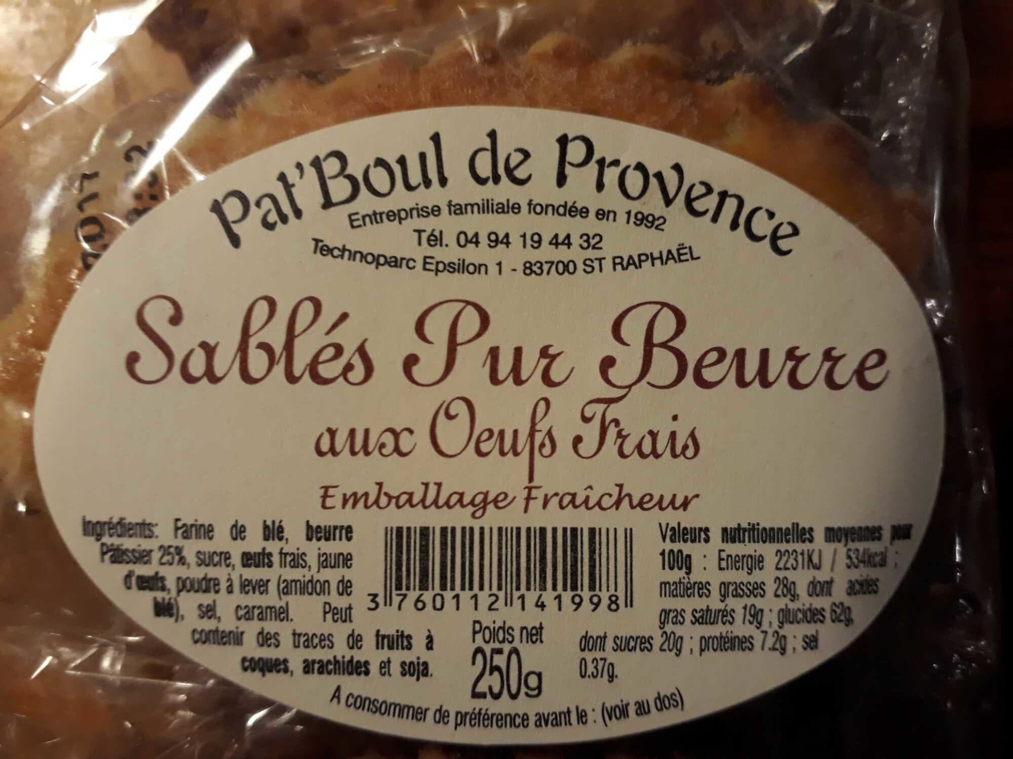 Pat'Boul de Provence Sablés pur beurre aux œufs frais packshot