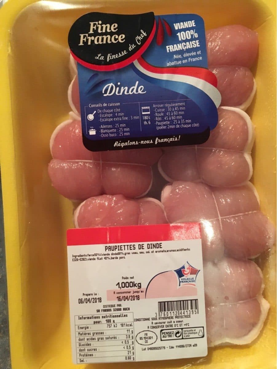 Open Food Facts Paupiette de dinde packshot