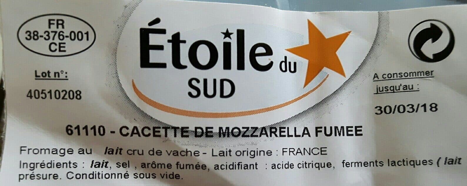 Etoile du Sud Cacette de Mozarella fumée au lait cru, 20%MG packshot