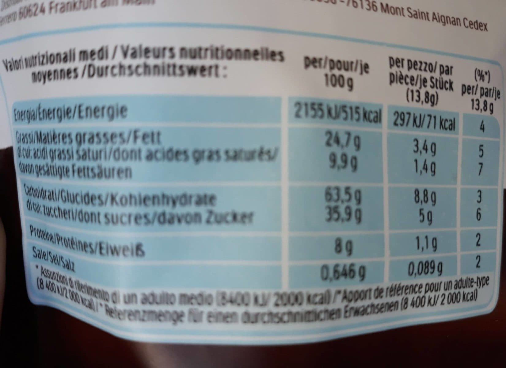 Ferrero Nutello biscuits packshot