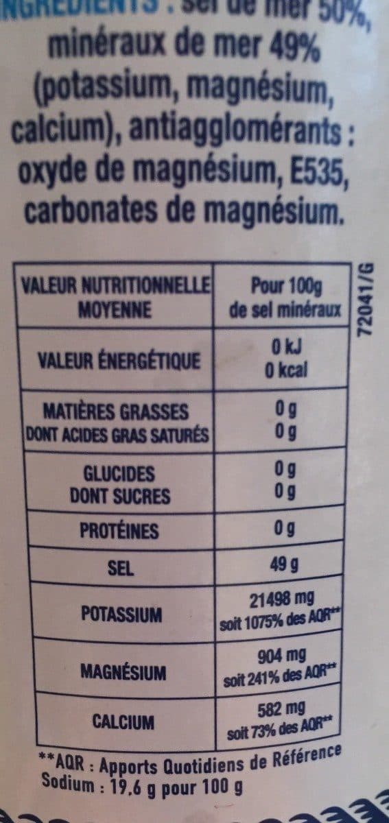Open Food Facts Sel mineraux de mer packshot