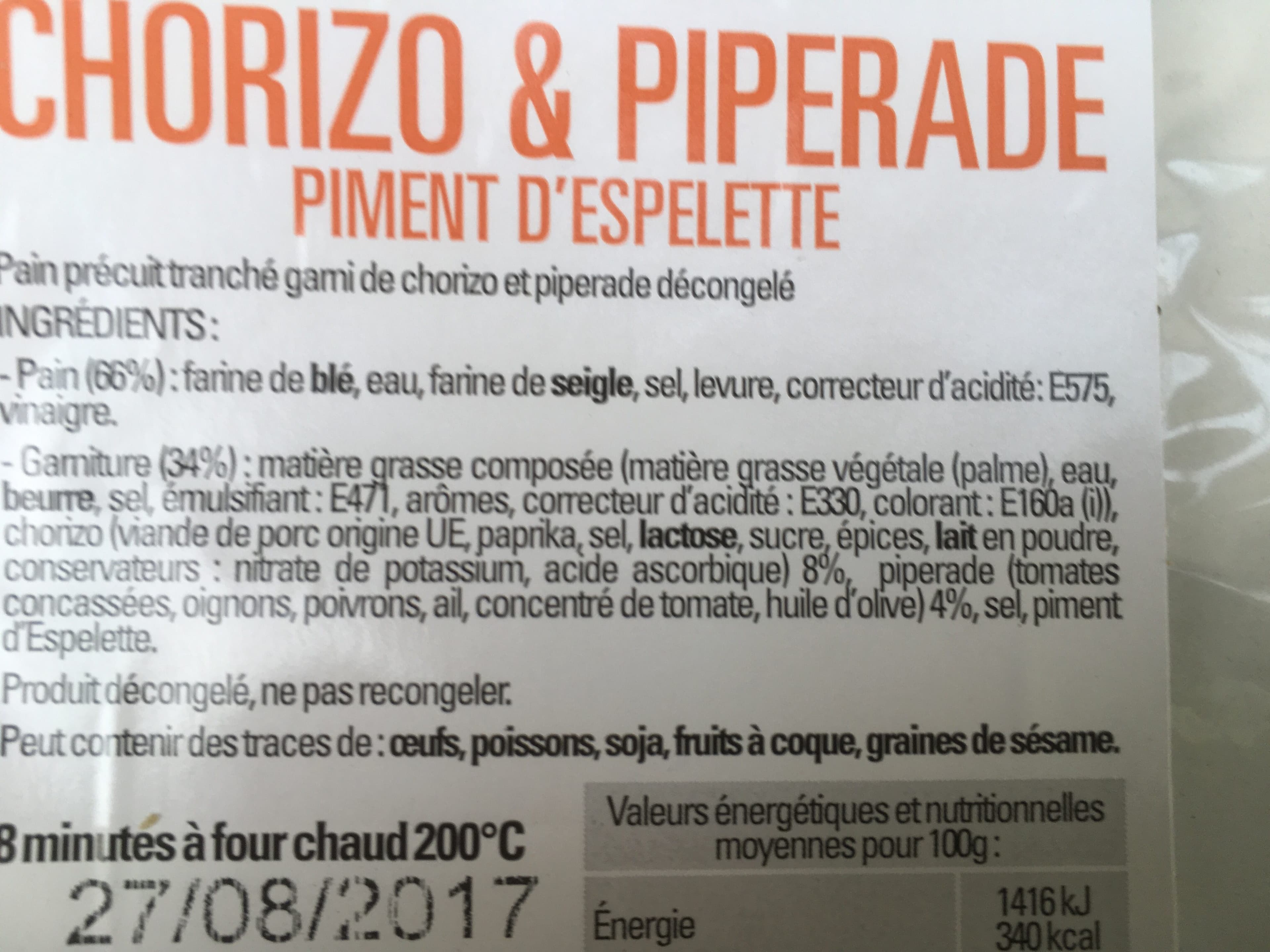 paso Le Préfou chorizo et piperade packshot