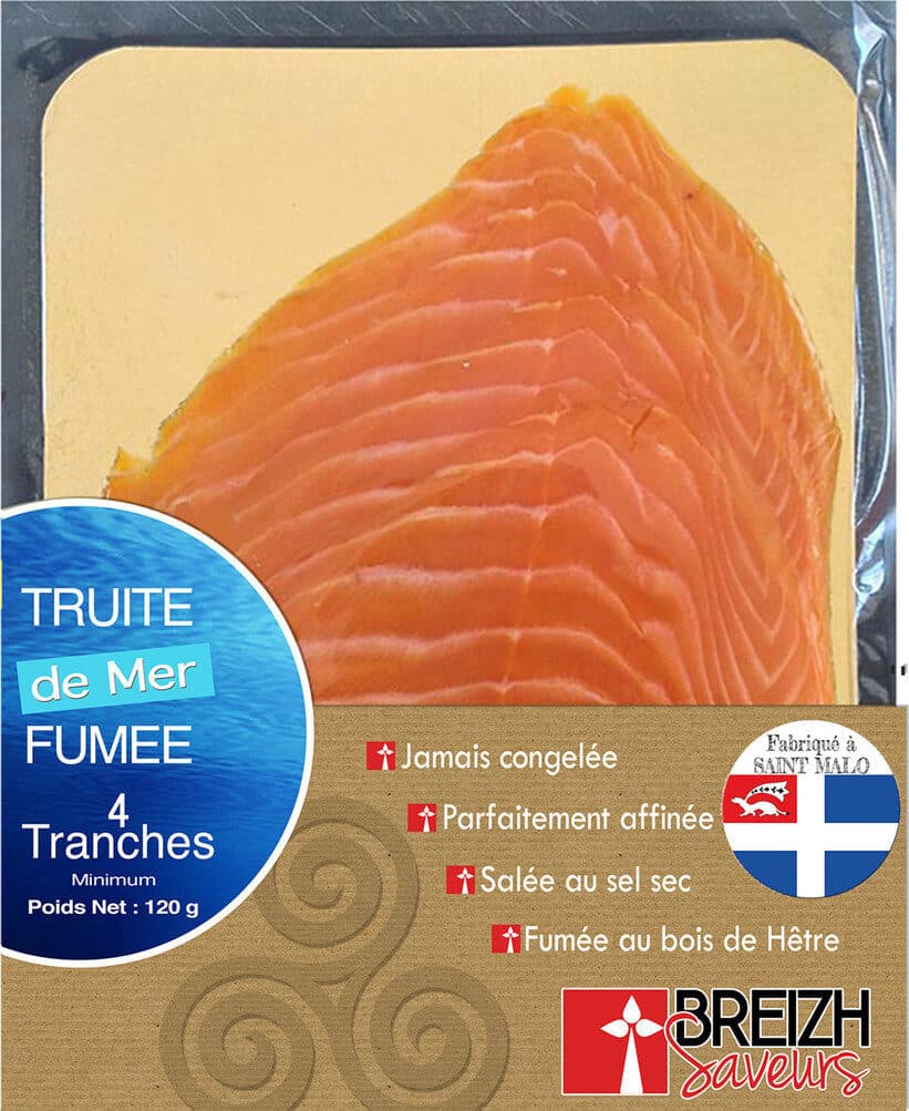 Open Food Facts Truite de Mer Fumée 4 Tranches 120g packshot