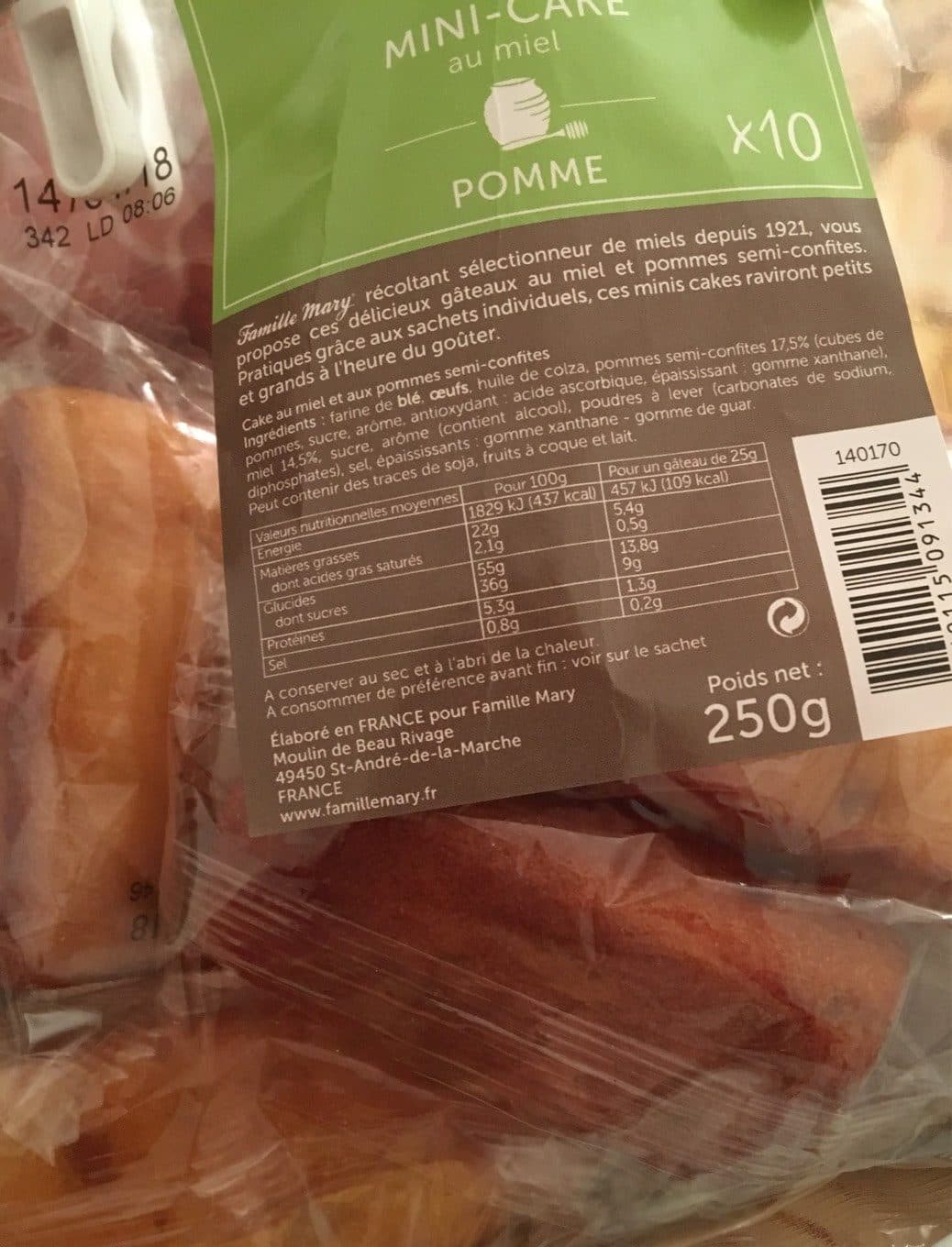 Famille Mary Mini-cake au miel et aux pommes packshot