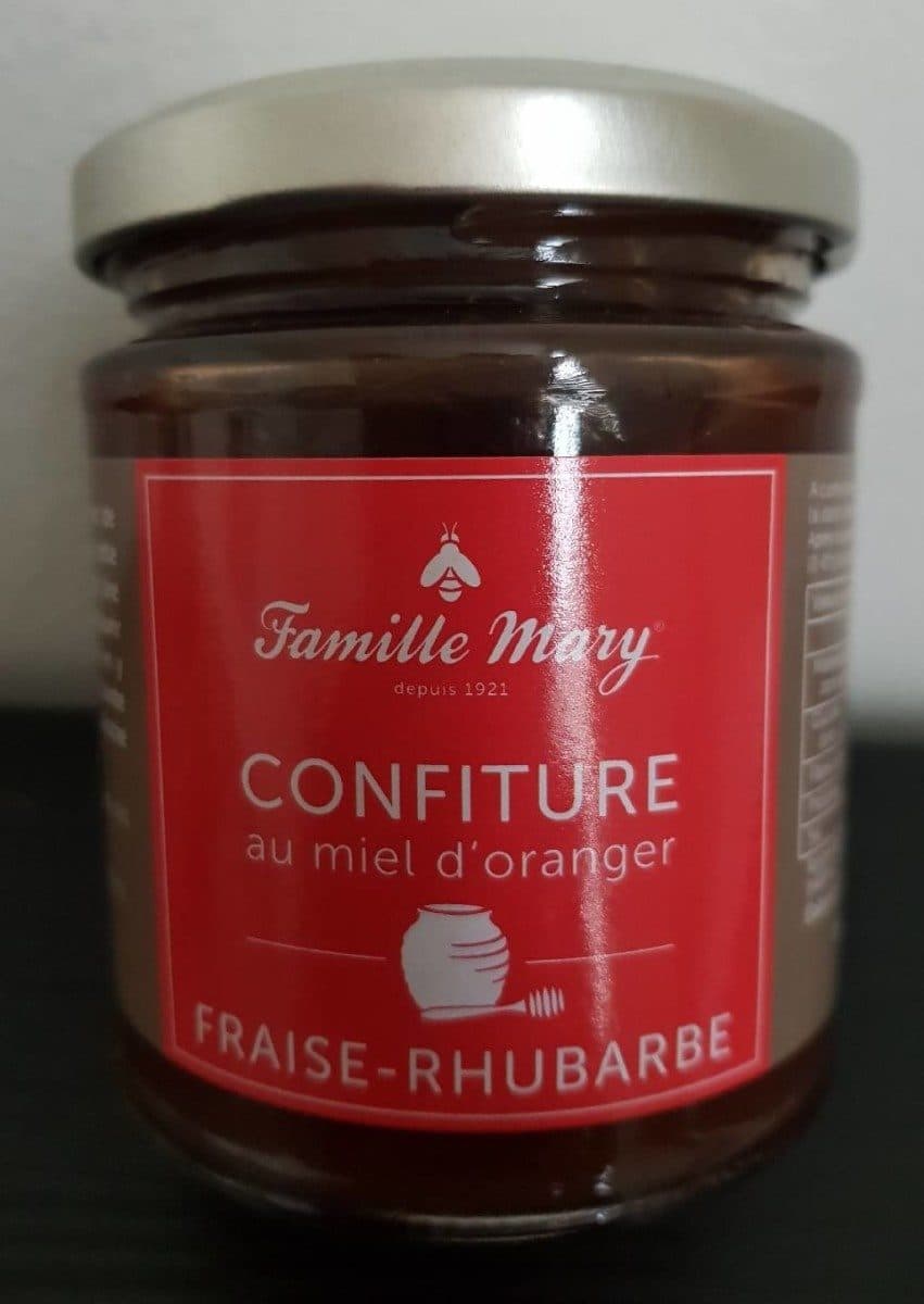Famille Mary Confiture au miel d'oranger, fraise-rhubarbe packshot